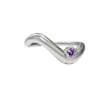 Birthstone wave ring