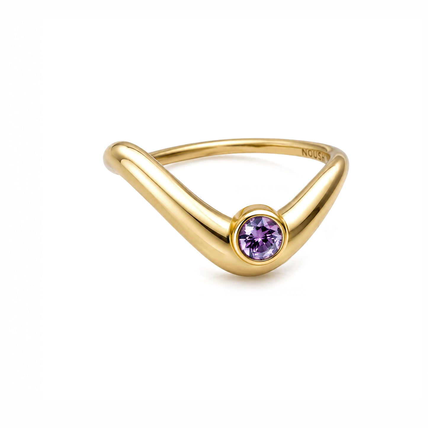 Birthstone wave ring