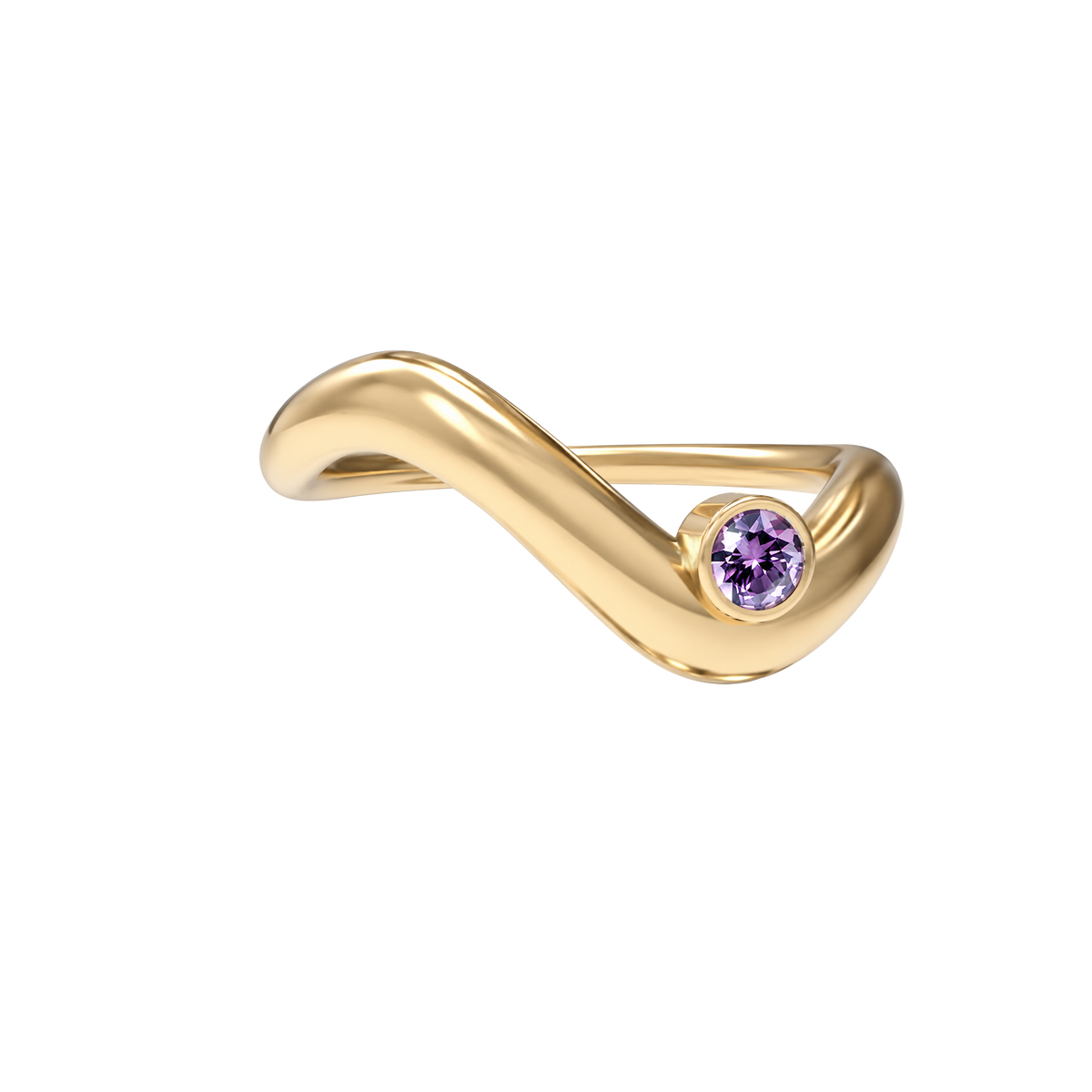 Birthstone wave ring
