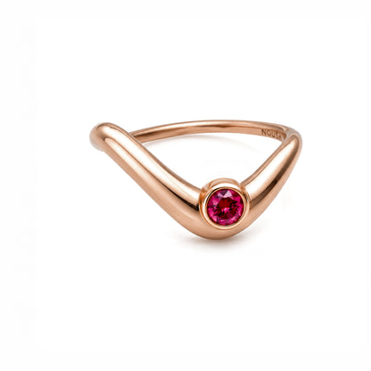 Birthstone wave ring