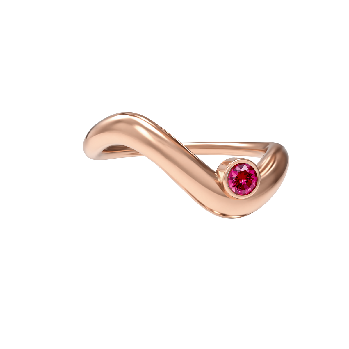 Birthstone wave ring