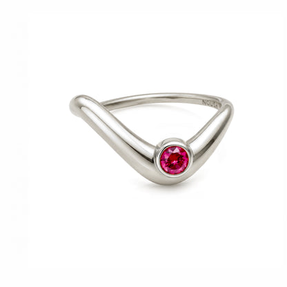 Birthstone wave ring