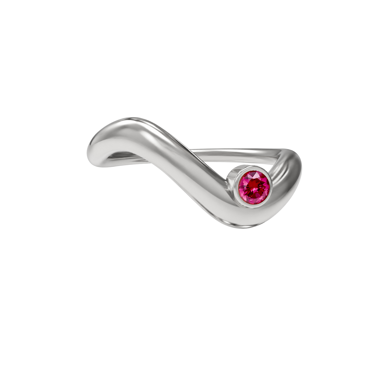 Birthstone wave ring