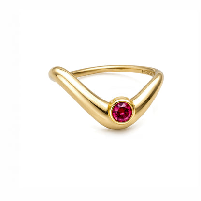 Birthstone wave ring