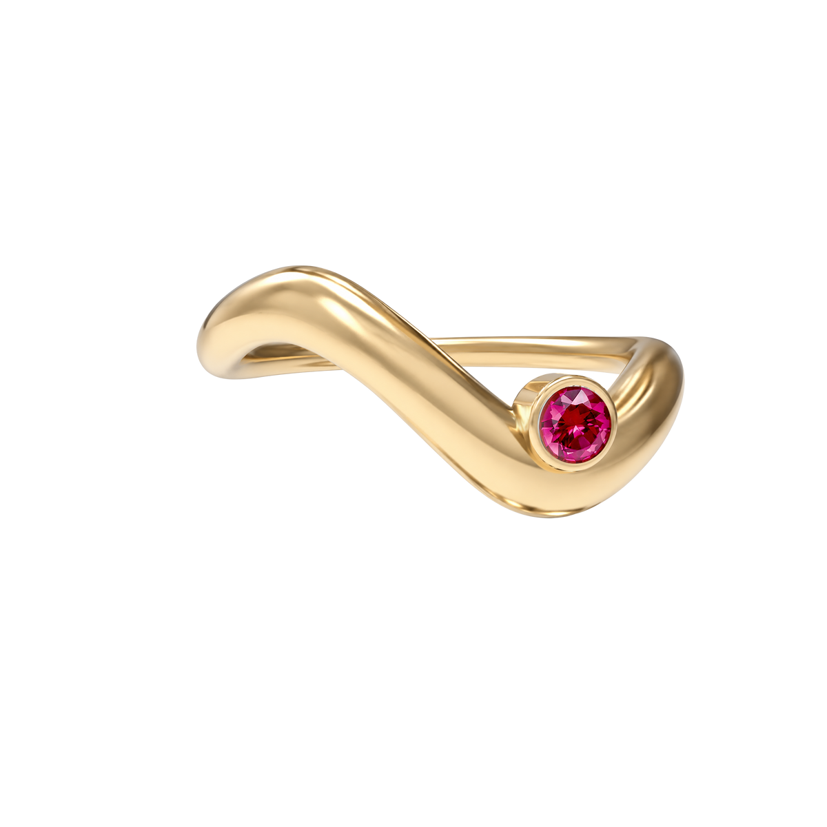 Birthstone wave ring