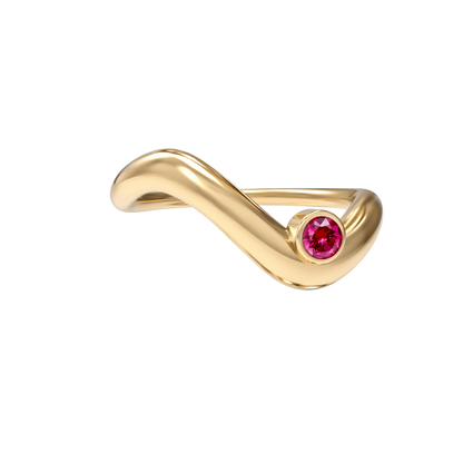 Birthstone wave ring