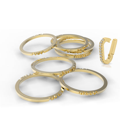 7 set Gold La Fortuna rings