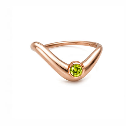 Birthstone wave ring