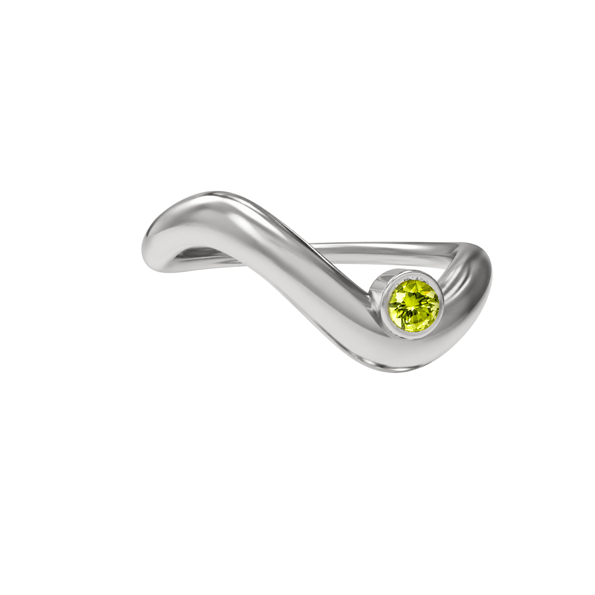 Birthstone wave ring