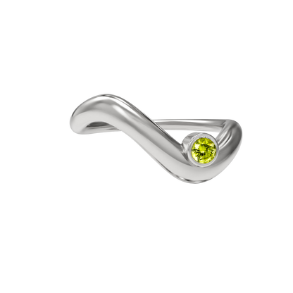 Birthstone wave ring