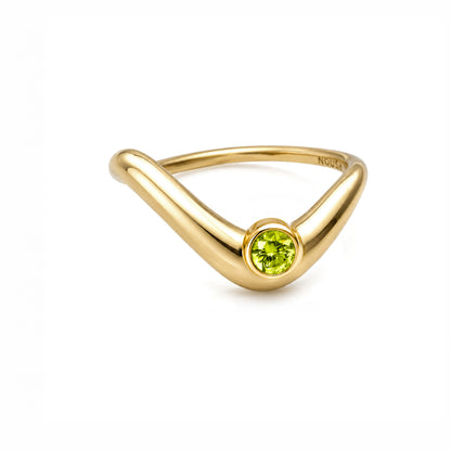 Birthstone wave ring