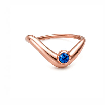Birthstone wave ring