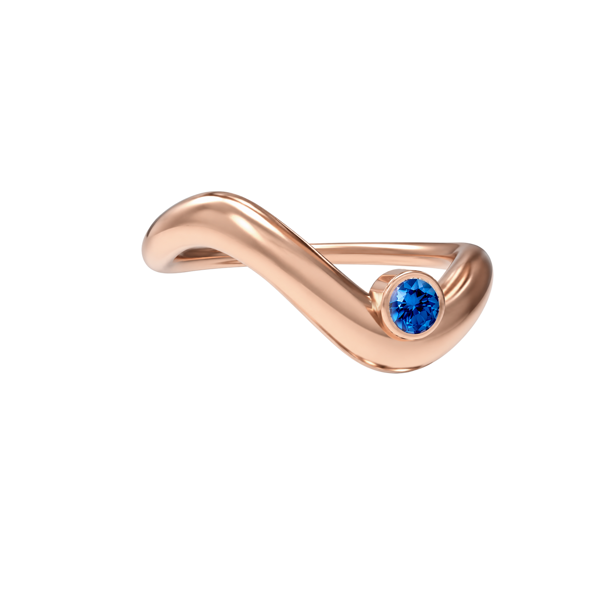 Birthstone wave ring