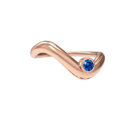 Birthstone wave ring