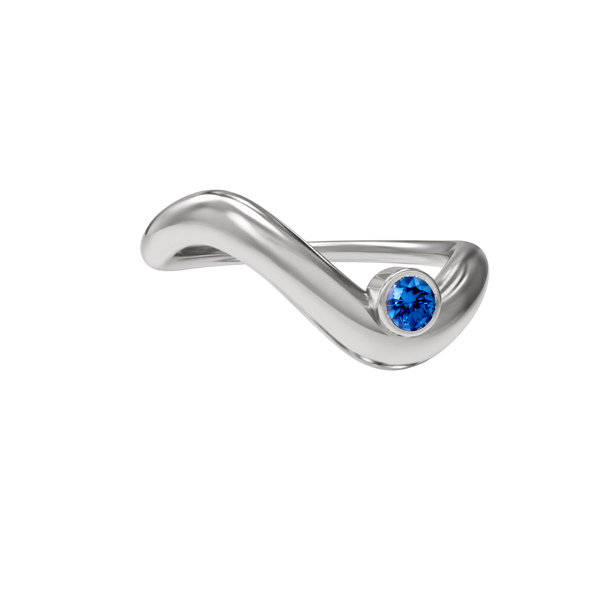 Birthstone wave ring