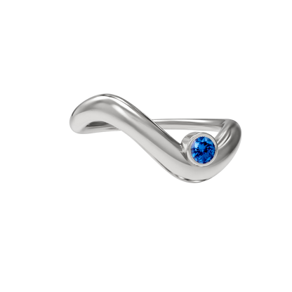 Birthstone wave ring