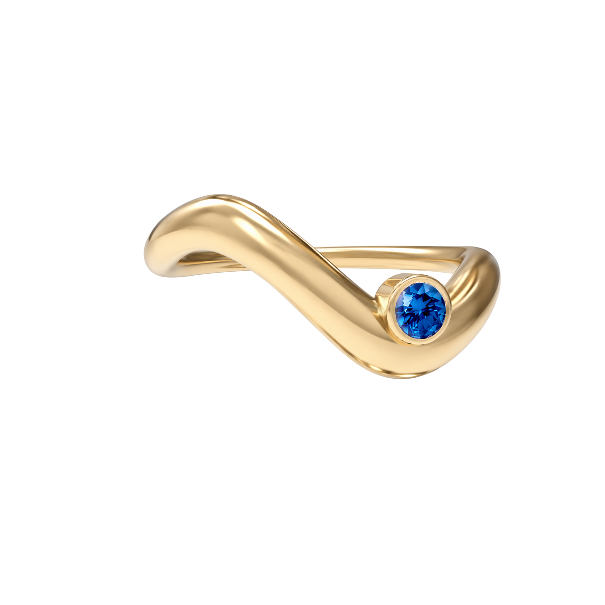 Birthstone wave ring