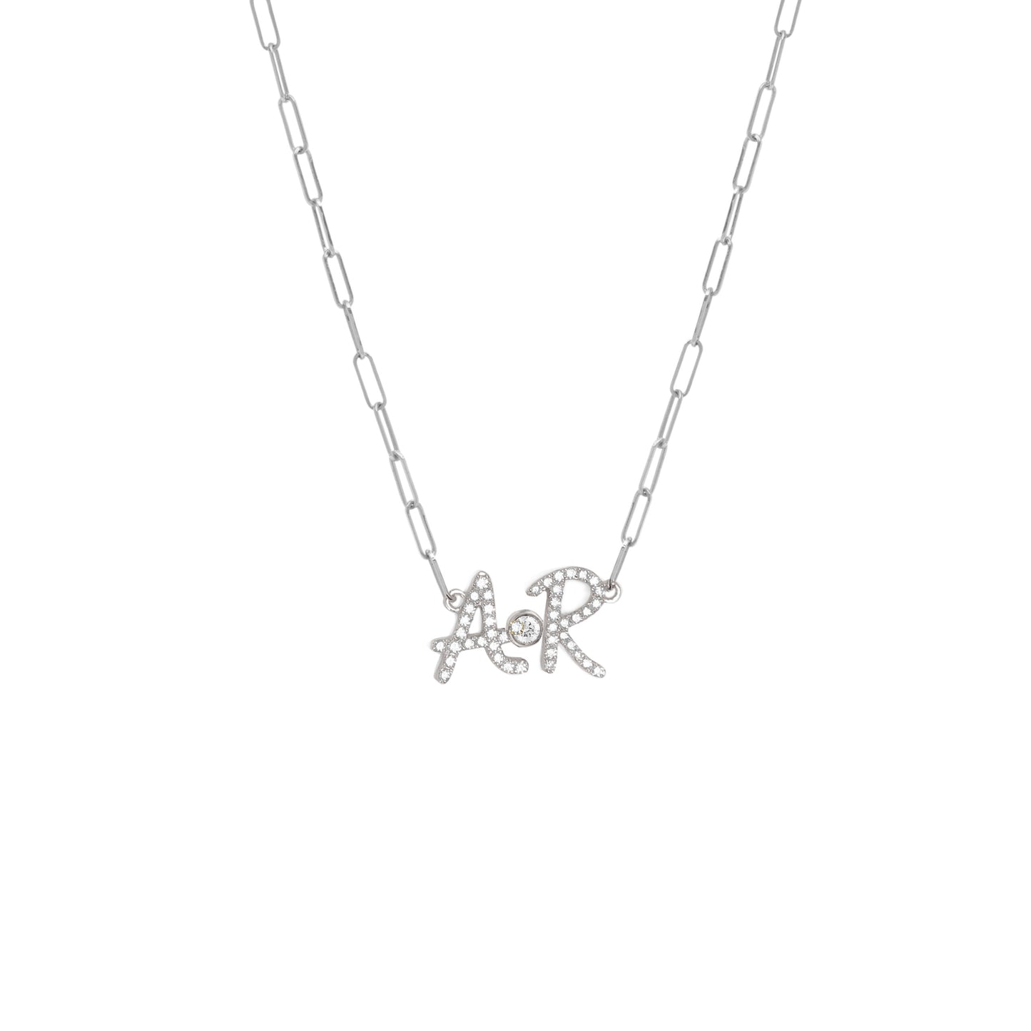 Diamond Pave Double Initial Necklace