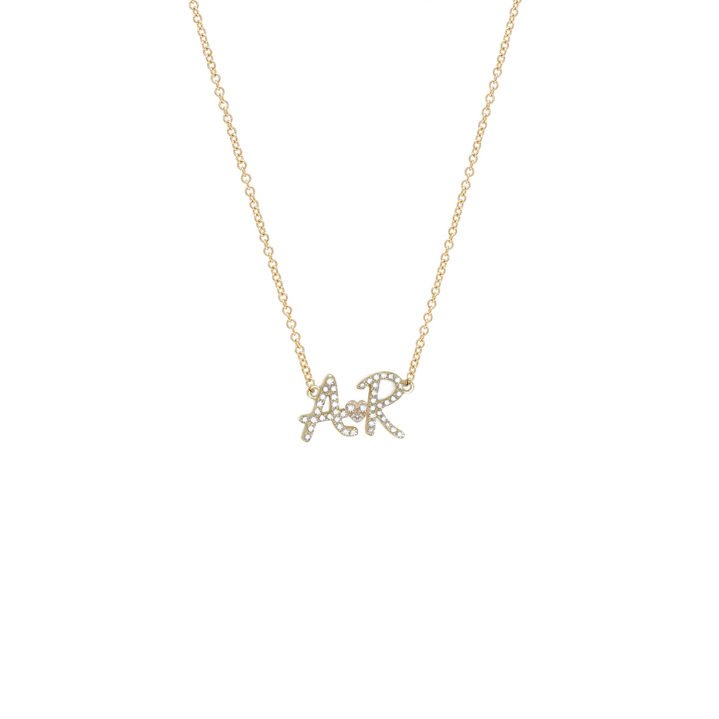 Diamond Pave Double Initial Necklace