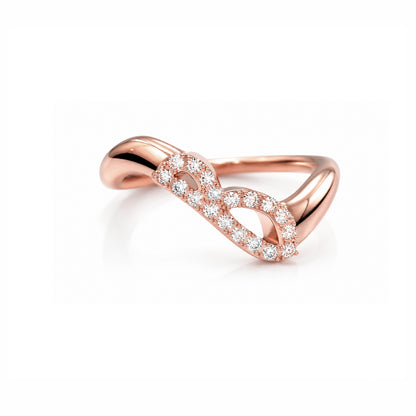 Initial Wave ring Solid gold