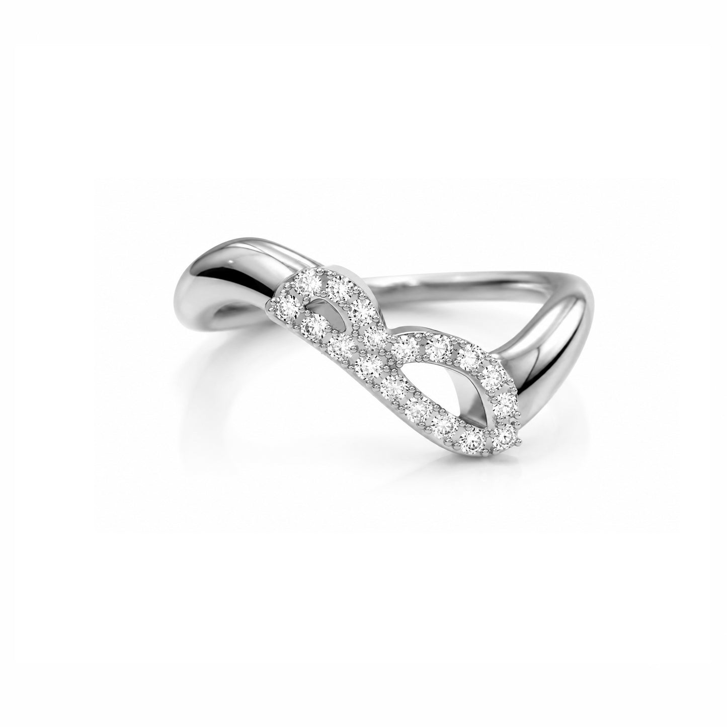 Initial Wave ring Solid gold