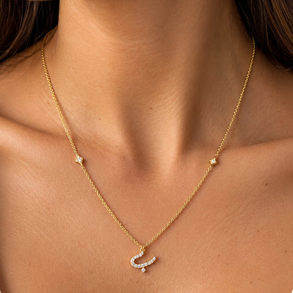 Farsi Arabic initial necklace letter B
