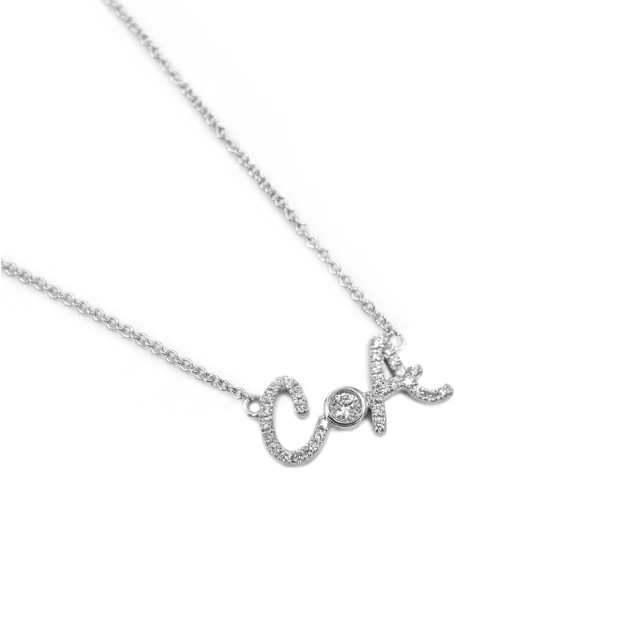 Diamond Pave Double Initial Necklace