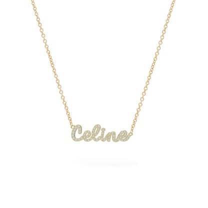 Tiny Treasures English Diamond Name Necklace