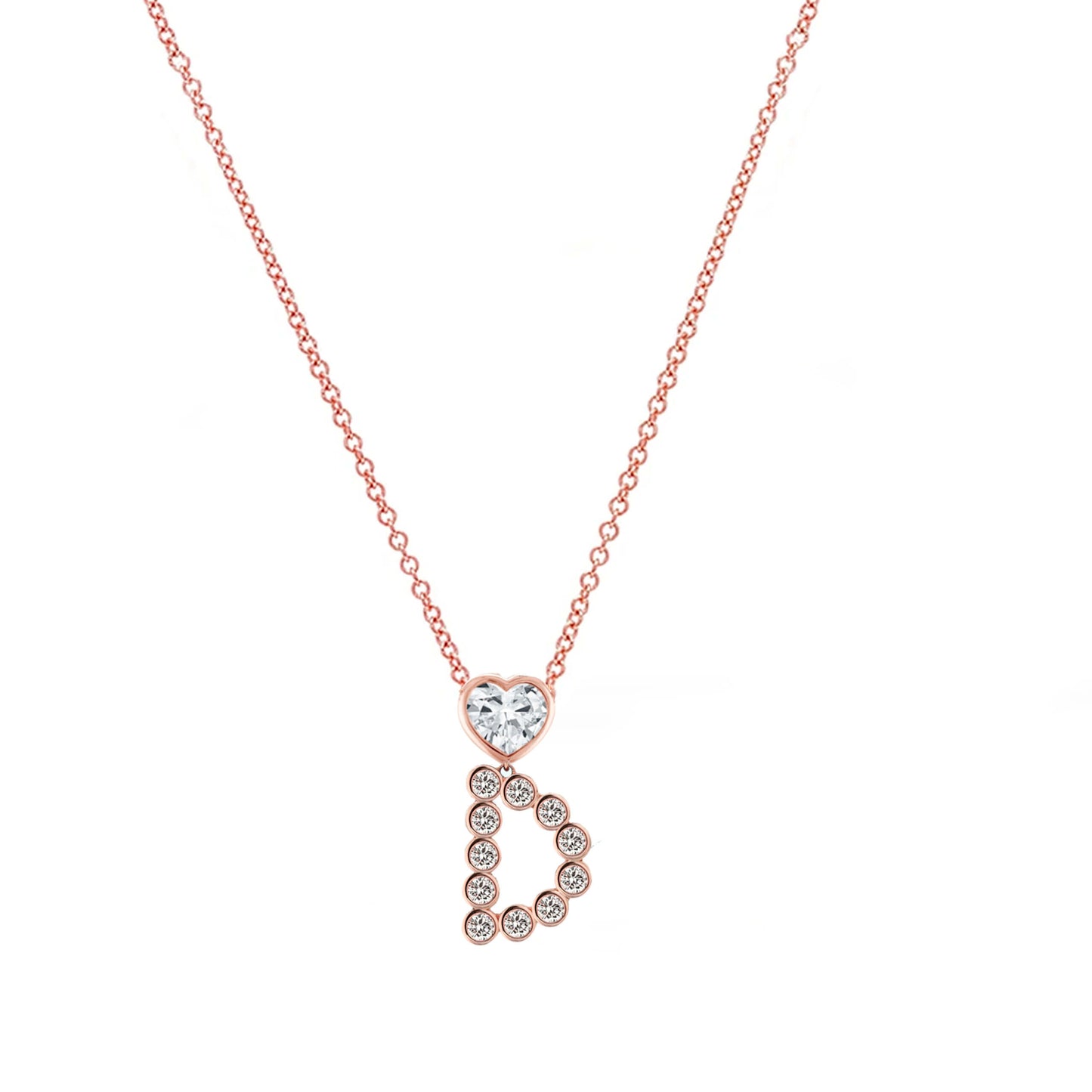 My Heart Initial Diamond Necklace