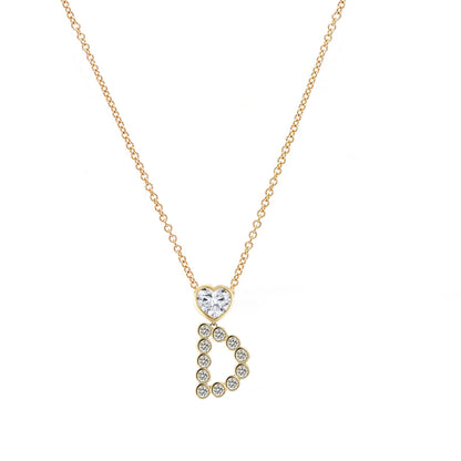 My Heart Initial Diamond Necklace