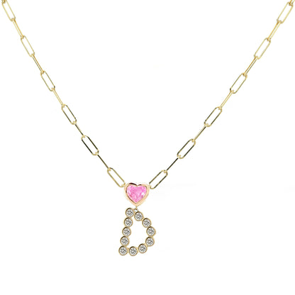 My Heart Initial Diamond Necklace