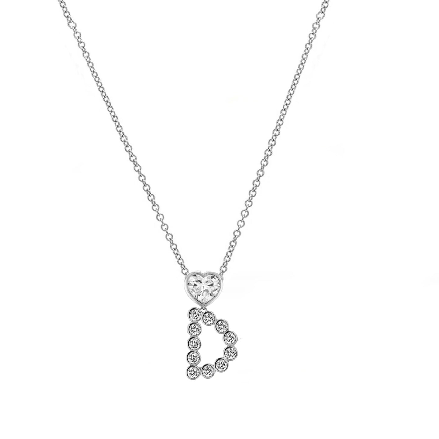 My Heart Initial Diamond Necklace