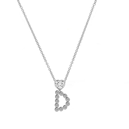 My Heart Initial Diamond Necklace