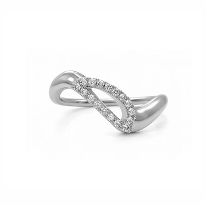 Initial Wave ring Solid gold