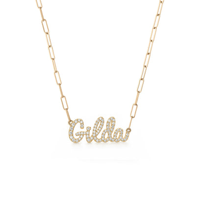 Large Diamond Name Necklace