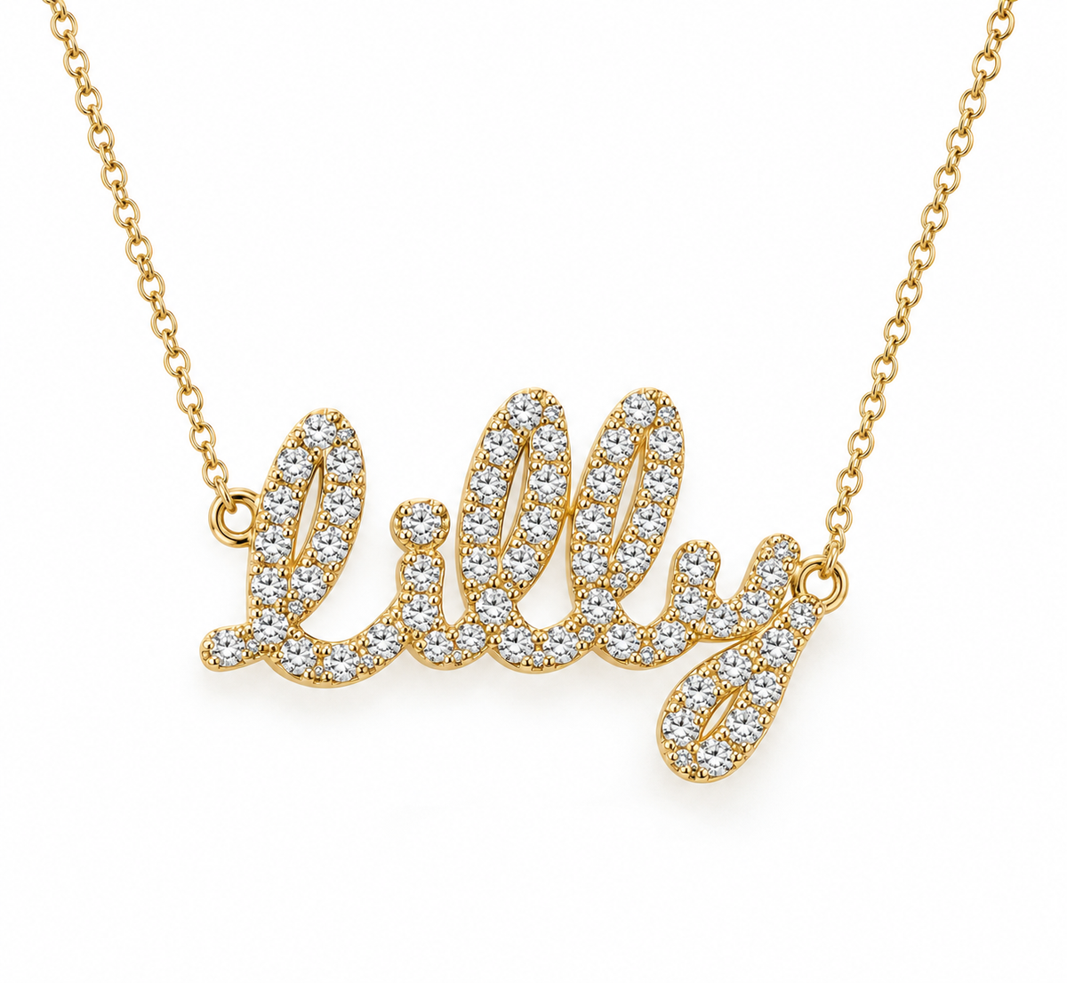 Large Diamond Name Necklace