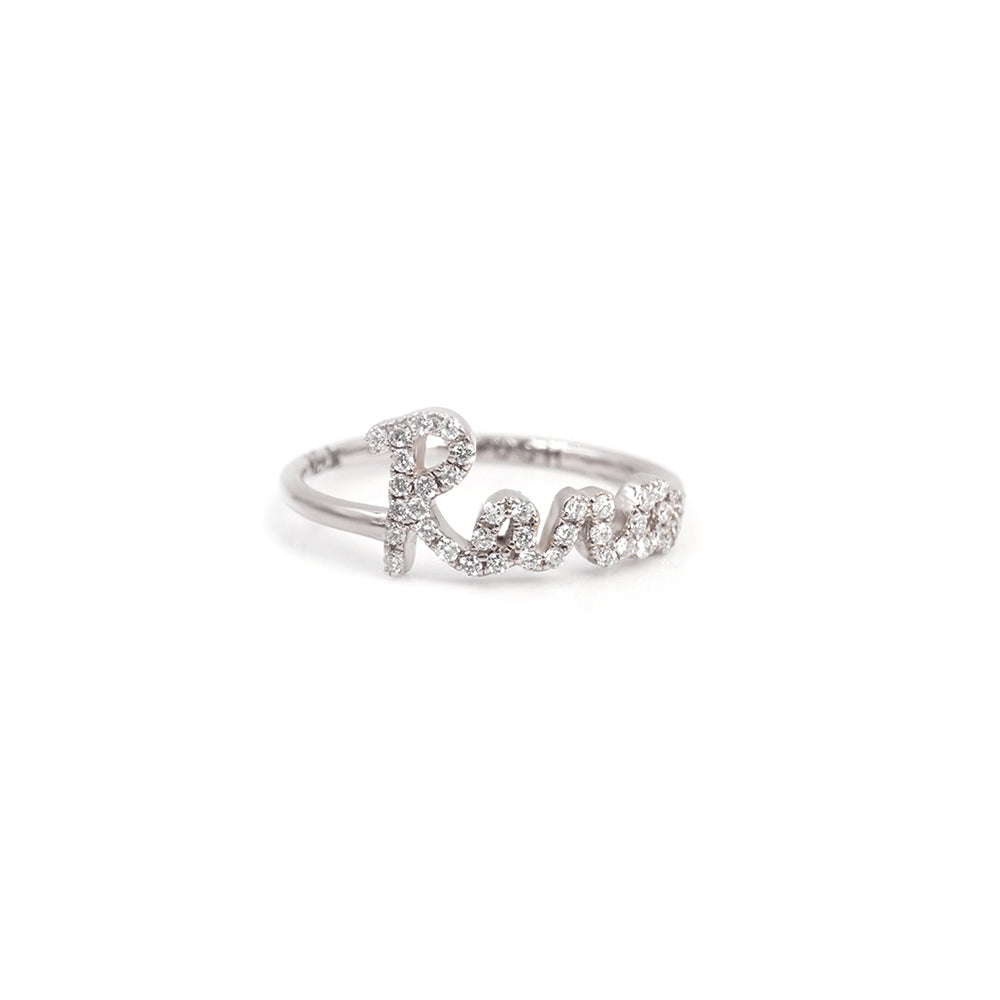 Call my name pave Diamond Name Ring