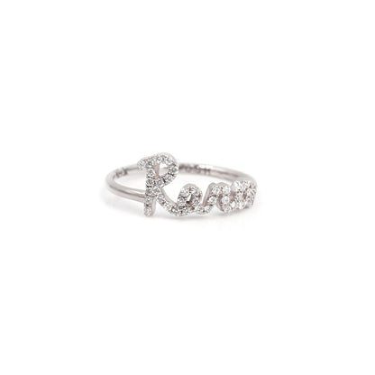 Call my name pave Diamond Name Ring