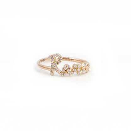 Call my name pave Diamond Name Ring