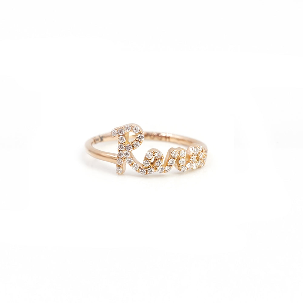 Call my name pave Diamond Name Ring