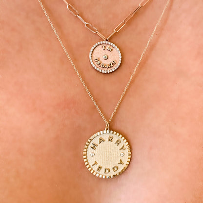 Treasure Disk Name Plate Necklace