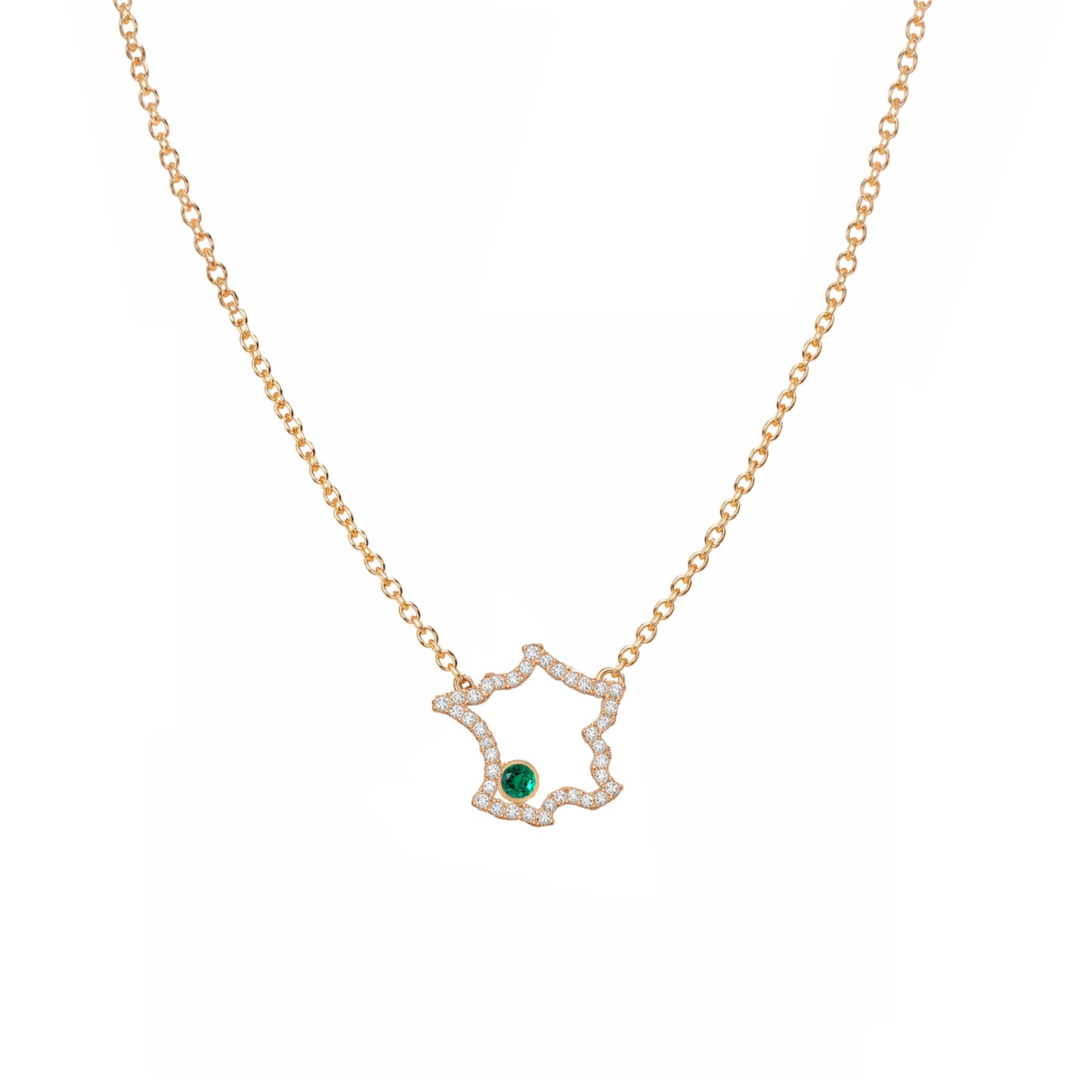 France Map Necklace