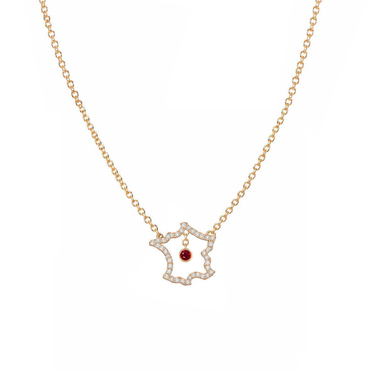 France Map Necklace