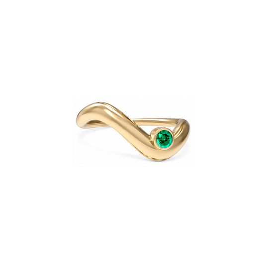 Birthstone wave ring