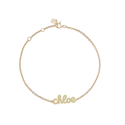 Tiny Treasures English Gold Name Bracelet. Noush Exclusive
