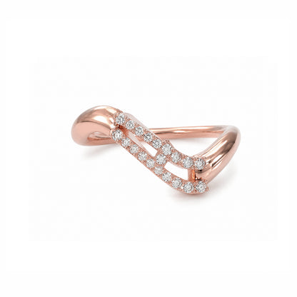 Initial Wave ring Solid gold