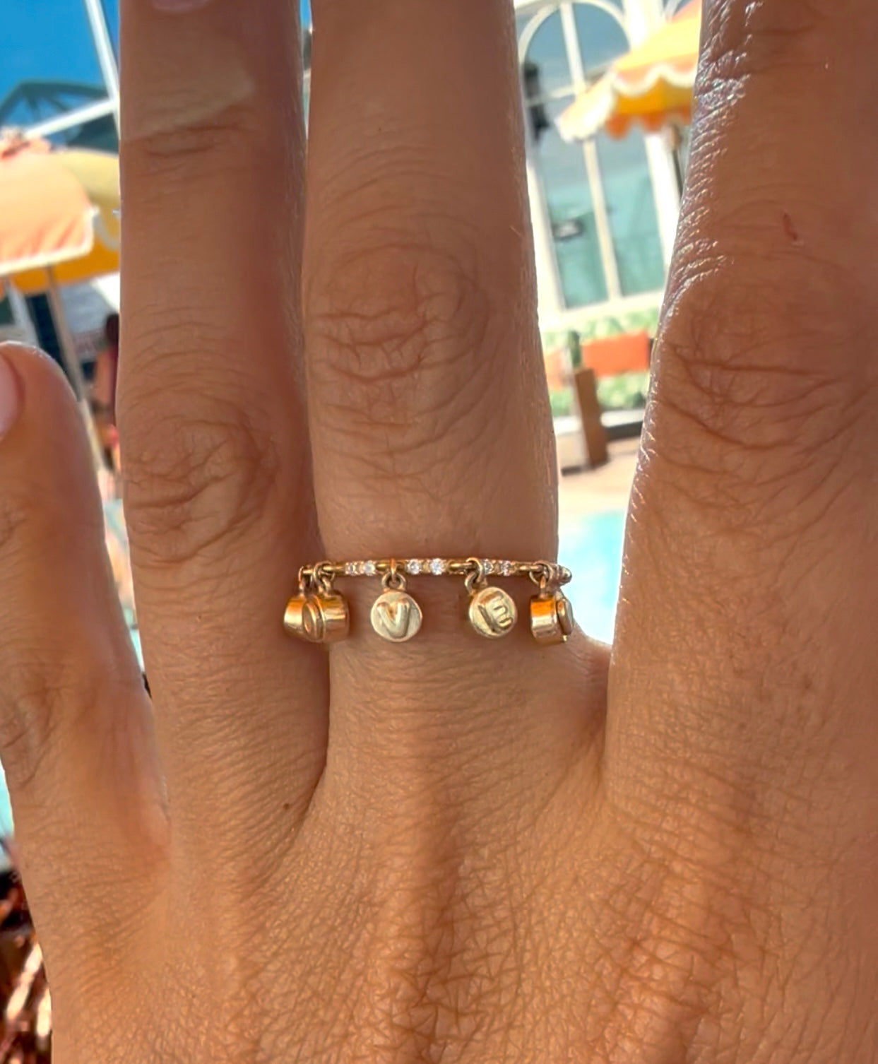 Peekaboo Diamond drop ring