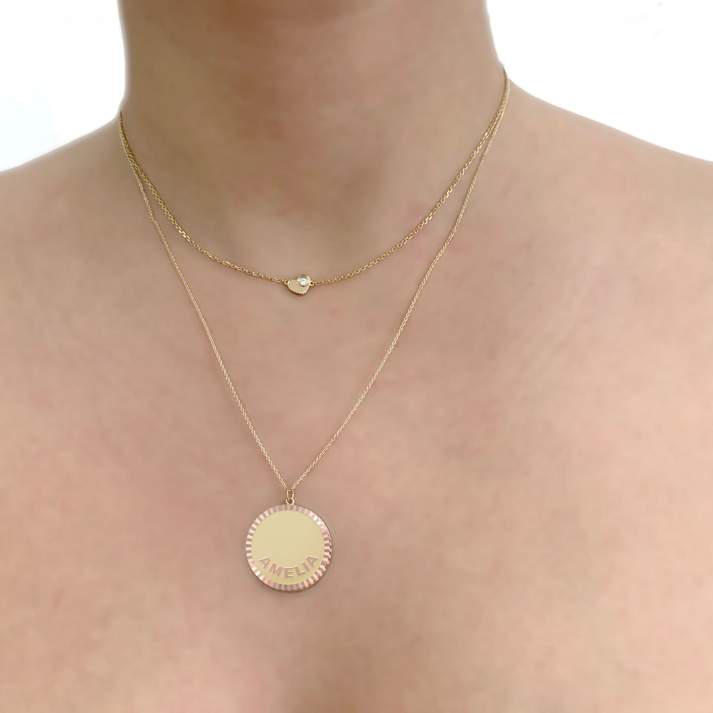 Treasure Disk Name Plate Necklace