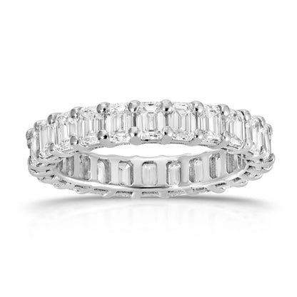 Emerald cut diamond eternity band