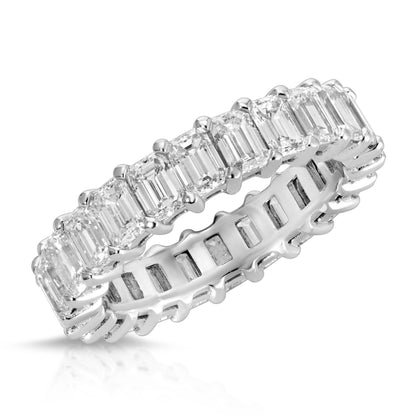 Emerald cut diamond eternity band